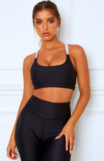 Poppy Logo Sports Bra Midnight