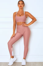 Peyton Panel Leggings Dusty Rose