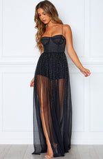 Casino Royale Mesh Maxi Dress Black