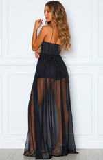 Casino Royale Mesh Maxi Dress Black