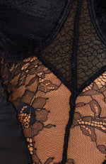 Just Like Honey Lace Bodysuit Black