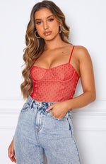 No Looking Back Bodysuit Red