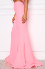 Steal The Night Maxi Skirt Neon Pink