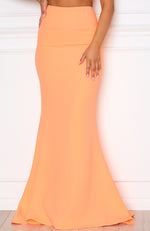 Steal The Night Maxi Skirt Peach