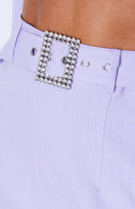 La Femme Mini Skirt Lilac