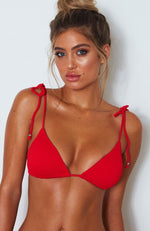 Pasadena Bikini Top Red Rib