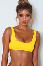 Palm Springs Bikini Top Yellow Rib