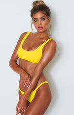 Palm Springs Bikini Top Yellow Rib