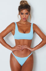 Palm Springs Bikini Top Baby Blue Rib