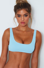 Palm Springs Bikini Top Baby Blue Rib