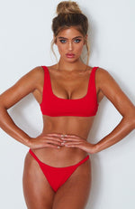 Palm Springs Bikini Top Red Rib