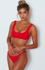 Palm Springs Bikini Top Red Rib