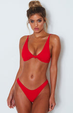 Hacienda Bikini Top Red Rib