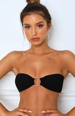 Candy Kiss Bikini Top Black