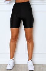 Stormi Slinky Bike Shorts Metallic Black