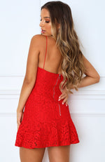 Venice Lace Mini Dress Red