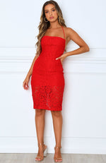 Love and Adore Lace Dress Red