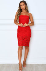 Love and Adore Lace Dress Red