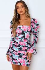 Watch The Runway Mini Dress Black Floral