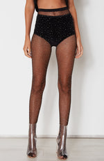 Sparkle Fishnet Tights Black