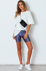 Stormi Slinky Bike Shorts Metallic Charcoal