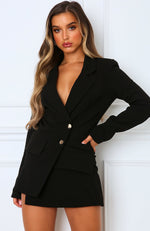 Hold The Line Blazer Dress Black