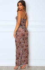 Long Time Coming Maxi Dress Leopard Mesh