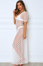 Light Touch Maxi Dress White Polka