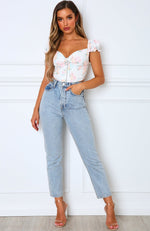 What About Love Crop Peach Floral