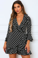 Single Focus Mini Dress Black Polka Dot