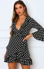 Single Focus Mini Dress Black Polka Dot