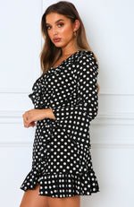 Single Focus Mini Dress Black Polka Dot