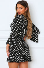 Single Focus Mini Dress Black Polka Dot