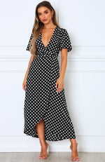 Notes On Paris Maxi Dress Black Polka Dot