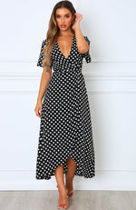 Notes On Paris Maxi Dress Black Polka Dot