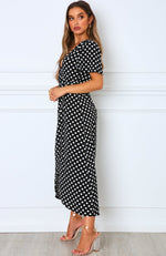 Notes On Paris Maxi Dress Black Polka Dot