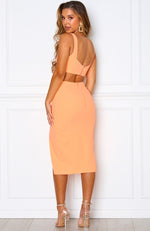 Bliss Pop Midi Dress Peach