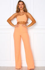 Tutti Fruity One Shoulder Crop Peach