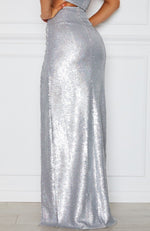 Headlining Maxi Skirt Silver