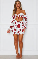 Sweetener Tie Front Crop Scarlet Rose White