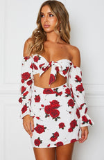 Sweetener Tie Front Crop Scarlet Rose White