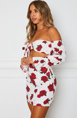 Sweetener Tie Front Crop Scarlet Rose White