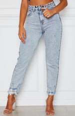 Making Moves Boyfriend Jeans Washed Blue Denim