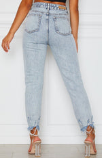 Making Moves Boyfriend Jeans Washed Blue Denim