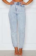 Like Duh! Boyfriend Jeans Washed Blue Denim