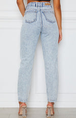 Like Duh! Boyfriend Jeans Washed Blue Denim