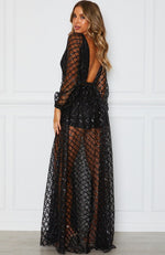 Entice Me Glitter Maxi Dress Black