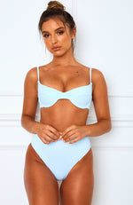 Haven Bikini Top Baby Blue Rib