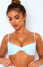 Haven Bikini Top Baby Blue Rib