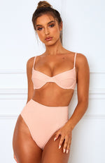 Haven Bikini Top Peach Rib